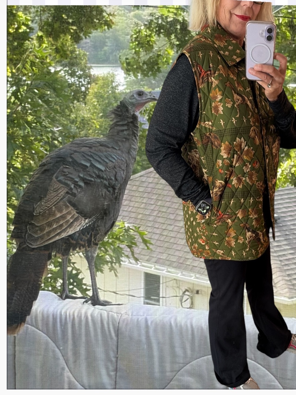 Bogner Olive Green Quilted Hunting Print Vest